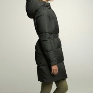 Jcrew Black Knee Length Puffer Jacket